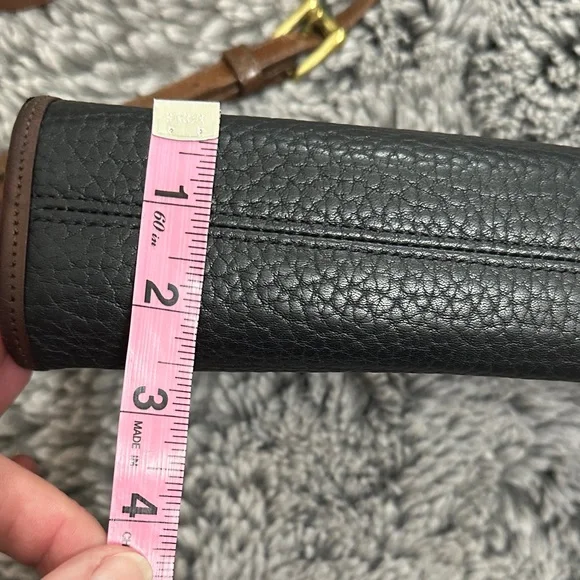Dooney & Bourke Black and Brown Vintage Leather Messenger Bag - Picture 8 of 12